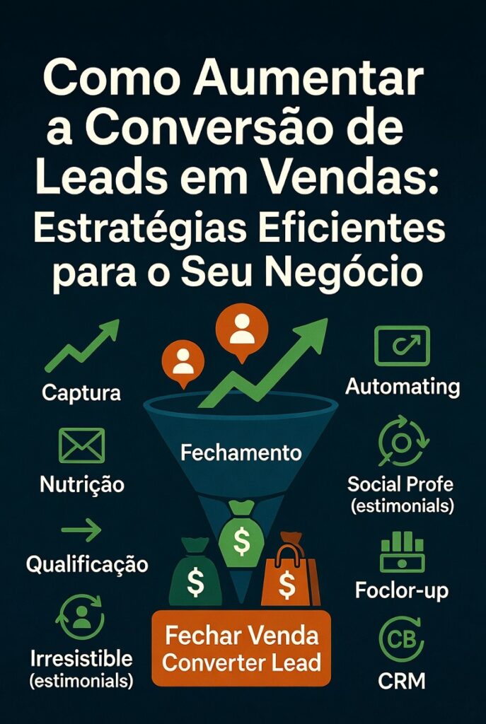 Imagem ilustrativa com estratégias para aumentar a conversão de leads em vendas.
