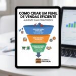 Imagem de um tablet exibindo um infográfico sobre como criar um funil de vendas eficiente.