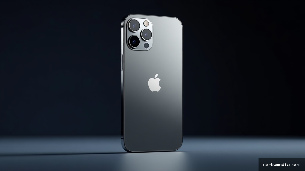 Fotografia profissional do iPhone 17 Pro em acabamento titânio mostrando o módulo de câmeras traseiras em destaque