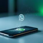 Smartphone exibindo conversa do WhatsApp com mensagem desaparecendo da tela após leitura