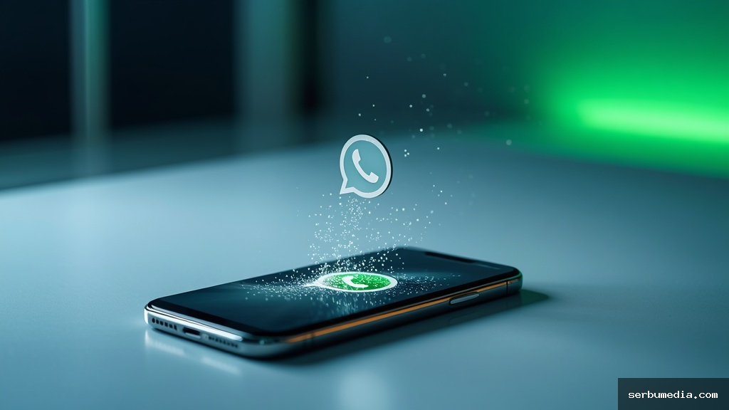 Smartphone exibindo conversa do WhatsApp com mensagem desaparecendo da tela após leitura